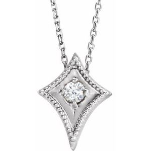 Platinum 1/10 CTW Natural Diamond Kite 16-18″ Necklace