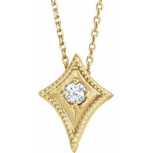 14K Yellow 1/10 CTW Natural Diamond Kite 16-18″ Necklace