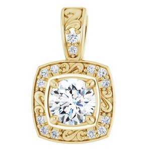 14K Yellow 1/3 CTW Natural Diamond Pendant