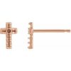 14K Rose Cross Single Earring Mounting