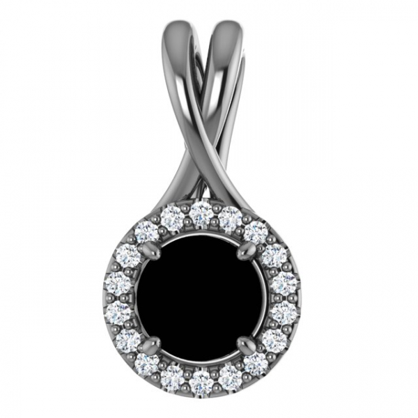 Natural Sapphire And 1/10 Ctw Natural Diamond Pendant