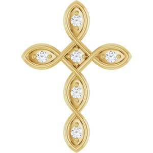 1/10 Ctw Natural Diamond Cross Pendant