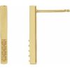 14K Yellow 1.3 mm Round Bar Earring Mounting