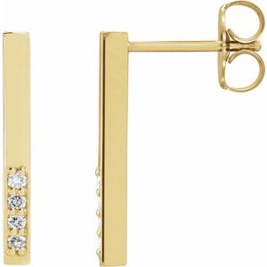 .07 Ctw Natural Diamond Geometric Dangle Earrings