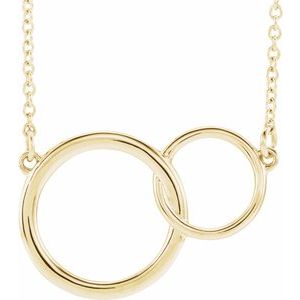 14K Yellow Interlocking Circle 16-18″ Necklace