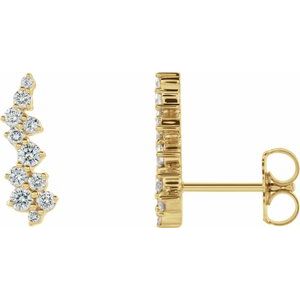 1/3 Ctw Natural Diamond Ear Climbers