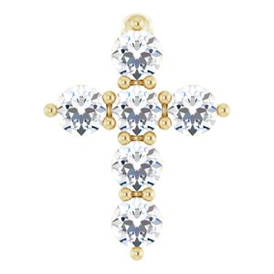 1/6 Ctw Natural Diamond Cross Pendant