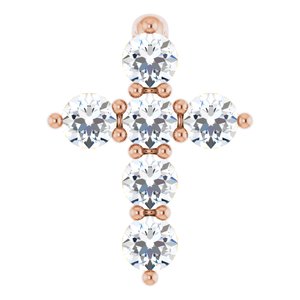 1/6 Ctw Natural Diamond Cross Pendant