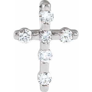 .08 Ctw Natural Diamond Cross Pendant