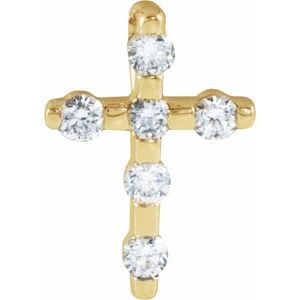 .08 Ctw Natural Diamond Cross Pendant