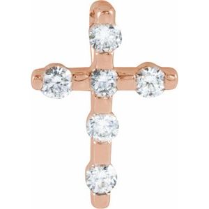 .08 Ctw Natural Diamond Cross Pendant