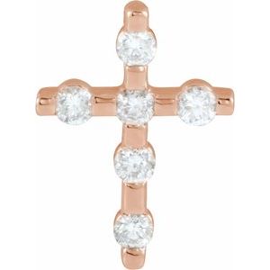 1/5 Ctw Natural Diamond Cross Pendant