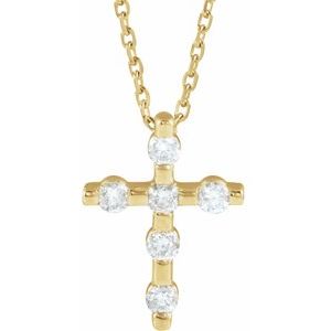 1/5 Ctw Natural Diamond Cross Necklace