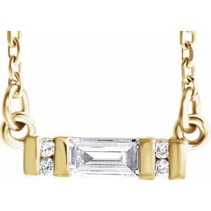 1/10 Ctw Natural Diamond Bar Necklace