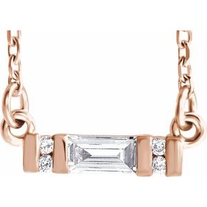 1/10 Ctw Natural Diamond Bar Necklace