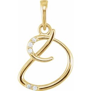 .025 Ctw Natural Diamond Initial Pendant