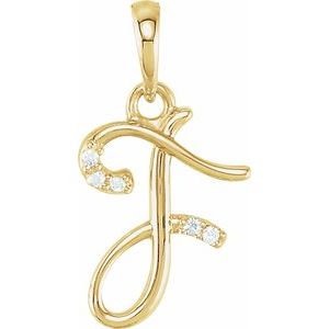 .025 Ctw Natural Diamond Initial Pendant