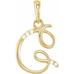 .025 Ctw Natural Diamond Initial Pendant