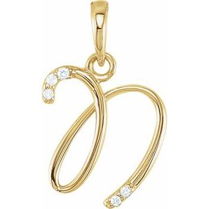 .025 Ctw Natural Diamond Initial Pendant