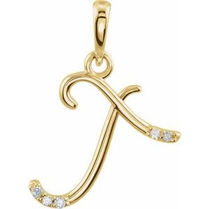 .025 Ctw Natural Diamond Initial Pendant