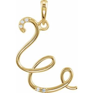 .025 Ctw Natural Diamond Initial Pendant