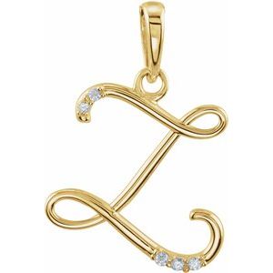 14K Yellow .025 CTW Natural Diamond Initial Z Pendant