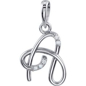 .025 Ctw Natural Diamond Initial Pendant