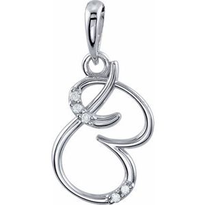 .025 Ctw Natural Diamond Initial Pendant