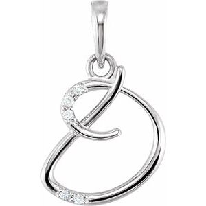 .025 Ctw Natural Diamond Initial Pendant