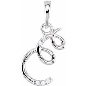 .025 Ctw Natural Diamond Initial Pendant