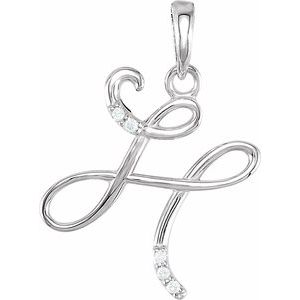 .025 Ctw Natural Diamond Initial Pendant