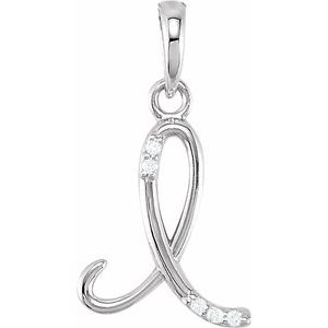 .025 Ctw Natural Diamond Initial Pendant