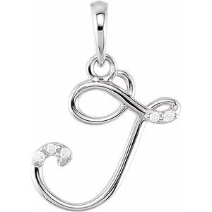 .025 Ctw Natural Diamond Initial Pendant