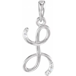 .025 Ctw Natural Diamond Initial Pendant