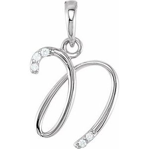 .025 Ctw Natural Diamond Initial Pendant