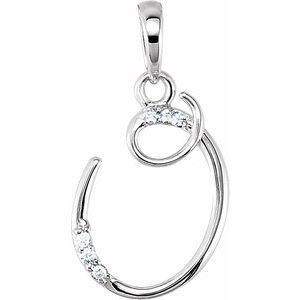 .025 Ctw Natural Diamond Initial Pendant