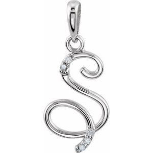 .025 Ctw Natural Diamond Initial Pendant