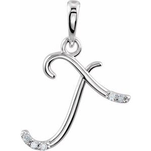 .025 Ctw Natural Diamond Initial Pendant