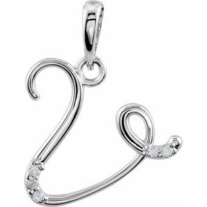 .025 Ctw Natural Diamond Initial Pendant