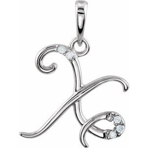 .025 Ctw Natural Diamond Initial Pendant