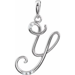 .025 Ctw Natural Diamond Initial Pendant