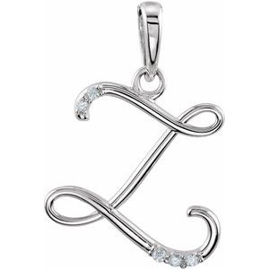 .025 Ctw Natural Diamond Initial Pendant