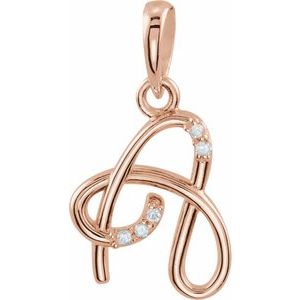 .025 Ctw Natural Diamond Initial Pendant