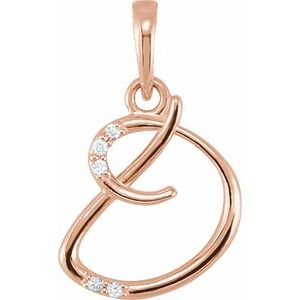 .025 Ctw Natural Diamond Initial Pendant