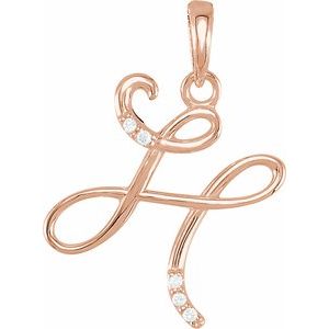 .025 Ctw Natural Diamond Initial Pendant