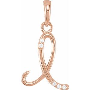 .025 Ctw Natural Diamond Initial Pendant