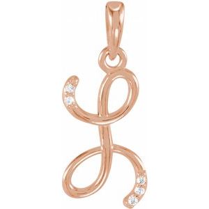 .025 Ctw Natural Diamond Initial Pendant