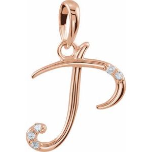 .025 Ctw Natural Diamond Initial Pendant