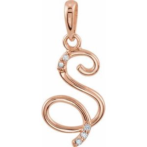 .025 Ctw Natural Diamond Initial Pendant