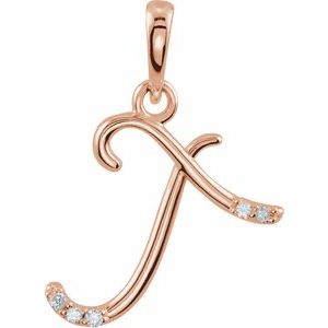 .025 Ctw Natural Diamond Initial Pendant